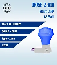 IMPERIAL TECHNOCART Small Rose Type 2 Pin Night Lamp 0.5 Watt Plug  Play Bulb for Bedroom, Living Room, Zero Watt Light Direct Socket Night Lamp (Blue- Pack of 4)-thumb3