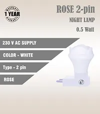 IMPERIAL TECHNOCART Small Rose Type 2 Pin Night Lamp 0.5 Watt Plug  Play Bulb for Bedroom, Living Room, Zero Watt Light Direct Socket Night Lamp (White- Pack of 6)-thumb3