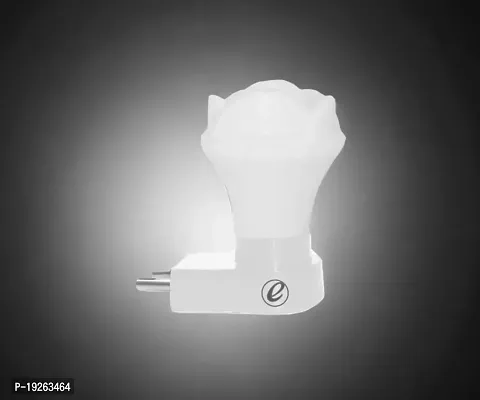 IMPERIAL TECHNOCART Small Rose Type 2 Pin Night Lamp 0.5 Watt Plug  Play Bulb for Bedroom, Living Room, Zero Watt Light Direct Socket Night Lamp (White- Pack of 4)-thumb2
