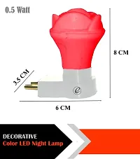 IMPERIAL TECHNOCART Small Rose Type 2 Pin Night Lamp 0.5 Watt Plug  Play Bulb for Bedroom, Living Room, Zero Watt Light Direct Socket Night Lamp (Red- Pack of 2)-thumb2