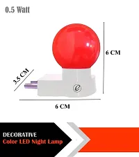 IMPERIAL TECHNOCART Small Round Type 2 Pin Night Lamp 0.5 Watt Plug  Play Bulb for Bedroom, Living Room, Zero Watt Light Direct Socket Night Lamp (Red- Pack of 2)-thumb2