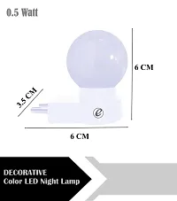 IMPERIAL TECHNOCART Small Round Type 2 Pin Night Lamp 0.5 Watt Plug  Play Bulb for Bedroom, Living Room, Zero Watt Light Direct Socket Night Lamp (White- Pack of 2)-thumb2