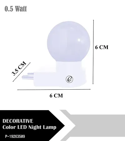 IMPERIAL TECHNOCART Small Round Type 2 Pin Night Lamp 0.5 Watt Plug  Play Bulb for Bedroom, Living Room, Zero Watt Light Direct Socket Night Lamp (White- Pack of 2)-thumb3
