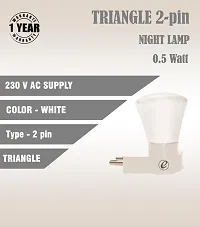 IMPERIAL TECHNOCART Small Triangle Type 2 Pin Night Lamp 0.5 Watt Plug  Play Bulb for Bedroom, Living Room, Zero Watt Light Direct Socket Night Lamp (White- Pack of 4)-thumb3