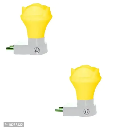 IMPERIAL TECHNOCART Small Rose Type 2 Pin Night Lamp 0.5 Watt Plug  Play Bulb for Bedroom, Living Room, Zero Watt Light Direct Socket Night Lamp (Yellow- Pack of 2)-thumb0