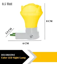 IMPERIAL TECHNOCART Small Rose Type 2 Pin Night Lamp 0.5 Watt Plug  Play Bulb for Bedroom, Living Room, Zero Watt Light Direct Socket Night Lamp (Yellow- Pack of 6)-thumb2