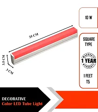 IMPERIAL TECHNOCART T5 10W 1 Feet Color Tube Light Straight Linear Batten,Home Decorative Cool Day Light-Red Color Tube Light For Wall  Ceiling Pack of 2 (Red)-thumb1