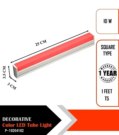 IMPERIAL TECHNOCART T5 10W 1 Feet Color Tube Light Straight Linear Batten,Home Decorative Cool Day Light-Red Color Tube Light For Wall  Ceiling Pack of 2 (Red)-thumb2