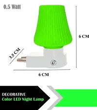 IMPERIAL TECHNOCART Small Umbrella Type 2 Pin Night Lamp 0.5 Watt Plug  Play Bulb for Bedroom, Living Room, Zero Watt Light Direct Socket Night Lamp (Green- Pack of 2)-thumb2