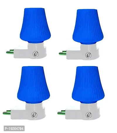 IMPERIAL TECHNOCART Small Umbrella Type 2 Pin Night Lamp 0.5 Watt Plug  Play Bulb for Bedroom, Living Room, Zero Watt Light Direct Socket Night Lamp (Blue- Pack of 4)