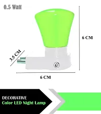 IMPERIAL TECHNOCART Small Triangle Type 2 Pin Night Lamp 0.5 Watt Plug  Play Bulb for Bedroom, Living Room, Zero Watt Light Direct Socket Night Lamp (Green- Pack of 2)-thumb2