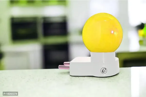 IMPERIAL TECHNOCART Small Round Type 2 Pin Night Lamp 0.5 Watt Plug  Play Bulb for Bedroom, Living Room, Zero Watt Light Direct Socket Night Lamp (Yellow- Pack of 6)-thumb2