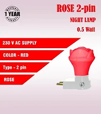 IMPERIAL TECHNOCART Small Rose Type 2 Pin Night Lamp 0.5 Watt Plug  Play Bulb for Bedroom, Living Room, Zero Watt Light Direct Socket Night Lamp (Red- Pack of 4)-thumb3