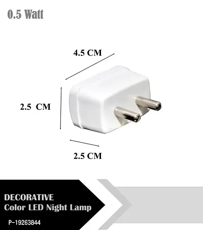 IMPERIAL TECHNOCART Small Square Type 2 Pin Night Lamp 0.5 Watt Plug  Play Bulb for Bedroom, Living Room, Zero Watt Light Direct Socket Night Lamp (White- Pack of 4)-thumb3