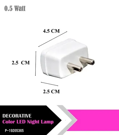 IMPERIAL TECHNOCART Small Square Type 2 Pin Night Lamp 0.5 Watt Plug  Play Bulb for Bedroom, Living Room, Zero Watt Light Direct Socket Night Lamp (Pink- Pack of 6)-thumb3