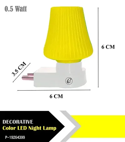 IMPERIAL TECHNOCART Small Umbrella Type 2 Pin Night Lamp 0.5 Watt Plug  Play Bulb for Bedroom, Living Room, Zero Watt Light Direct Socket Night Lamp (Yellow- Pack of 4)-thumb3