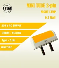 IMPERIAL TECHNOCART Small Mini Tube Type 2 Pin Night Lamp 0.5 Watt Plug  Play Bulb for Bedroom, Living Room, Zero Watt Light Direct Socket Night Lamp (Yellow- Pack of 6)-thumb3