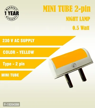 IMPERIAL TECHNOCART Small Mini Tube Type 2 Pin Night Lamp 0.5 Watt Plug  Play Bulb for Bedroom, Living Room, Zero Watt Light Direct Socket Night Lamp (Yellow- Pack of 6)-thumb4