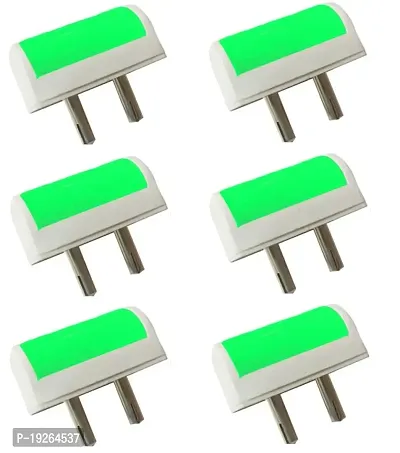 IMPERIAL TECHNOCART Small Mini Tube Type 2 Pin Night Lamp 0.5 Watt Plug  Play Bulb for Bedroom, Living Room, Zero Watt Light Direct Socket Night Lamp (Green- Pack of 6)