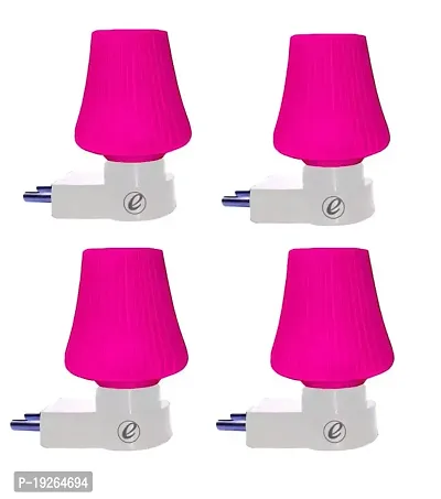 IMPERIAL TECHNOCART Small Umbrella Type 2 Pin Night Lamp 0.5 Watt Plug  Play Bulb for Bedroom, Living Room, Zero Watt Light Direct Socket Night Lamp (Pink- Pack of 4)