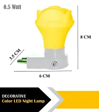 IMPERIAL TECHNOCART Small Rose Type 2 Pin Night Lamp 0.5 Watt Plug  Play Bulb for Bedroom, Living Room, Zero Watt Light Direct Socket Night Lamp (Yellow- Pack of 4)-thumb2