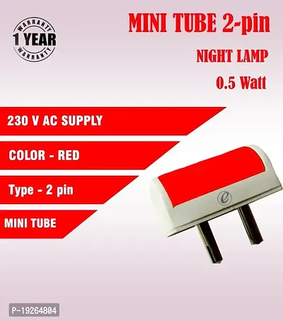 IMPERIAL TECHNOCART Small Mini Tube Type 2 Pin Night Lamp 0.5 Watt Plug  Play Bulb for Bedroom, Living Room, Zero Watt Light Direct Socket Night Lamp (Red- Pack of 6)-thumb4