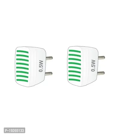 IMPERIAL TECHNOCART Small Line Type 2 Pin Night Lamp 0.5 Watt Plug  Play Bulb for Bedroom, Living Room, Zero Watt Light Direct Socket Night Lamp (Green- Pack of 2)