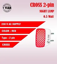 IMPERIAL TECHNOCART Small Square Type 2 Pin Night Lamp 0.5 Watt Plug  Play Bulb for Bedroom, Living Room, Zero Watt Light Direct Socket Night Lamp (Red- Pack of 2)-thumb3