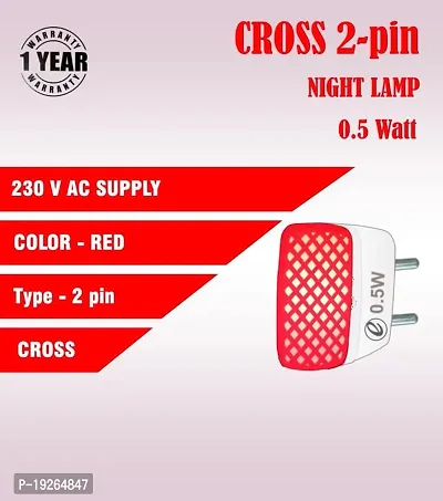 IMPERIAL TECHNOCART Small Square Type 2 Pin Night Lamp 0.5 Watt Plug  Play Bulb for Bedroom, Living Room, Zero Watt Light Direct Socket Night Lamp (Red- Pack of 2)-thumb4