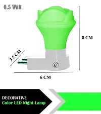 IMPERIAL TECHNOCART Small Rose Type 2 Pin Night Lamp 0.5 Watt Plug  Play Bulb for Bedroom, Living Room, Zero Watt Light Direct Socket Night Lamp (Green- Pack of 2)-thumb2