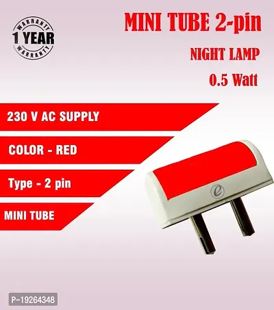 IMPERIAL TECHNOCART Small Mini Tube Type 2 Pin Night Lamp 0.5 Watt Plug  Play Bulb for Bedroom, Living Room, Zero Watt Light Direct Socket Night Lamp (Red- Pack of 4)-thumb4