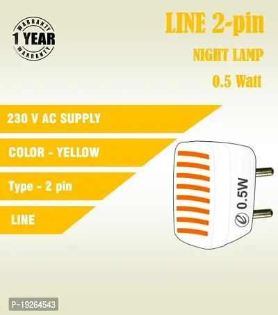 IMPERIAL TECHNOCART Small Line Type 2 Pin Night Lamp 0.5 Watt Plug  Play Bulb for Bedroom, Living Room, Zero Watt Light Direct Socket Night Lamp (Yellow- Pack of 6)-thumb4