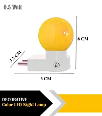 IMPERIAL TECHNOCART Small Round Type 2 Pin Night Lamp 0.5 Watt Plug  Play Bulb for Bedroom, Living Room, Zero Watt Light Direct Socket Night Lamp (Yellow- Pack of 4)-thumb2