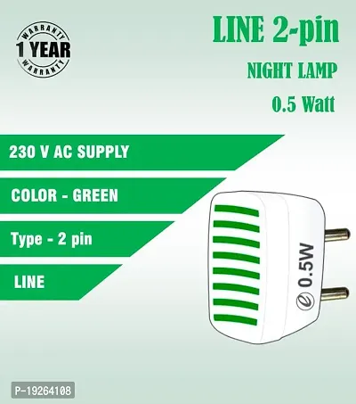 IMPERIAL TECHNOCART Small Line Type 2 Pin Night Lamp 0.5 Watt Plug  Play Bulb for Bedroom, Living Room, Zero Watt Light Direct Socket Night Lamp (Green- Pack of 4)-thumb4