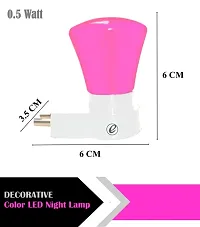 IMPERIAL TECHNOCART Small Triangle Type 2 Pin Night Lamp 0.5 Watt Plug  Play Bulb for Bedroom, Living Room, Zero Watt Light Direct Socket Night Lamp (Pink- Pack of 6)-thumb2