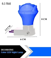 IMPERIAL TECHNOCART Small Rose Type 2 Pin Night Lamp 0.5 Watt Plug  Play Bulb for Bedroom, Living Room, Zero Watt Light Direct Socket Night Lamp (Blue- Pack of 6)-thumb2