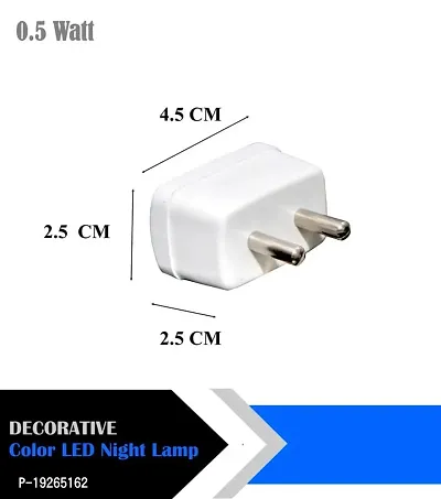 IMPERIAL TECHNOCART Small Square Type 2 Pin Night Lamp 0.5 Watt Plug  Play Bulb for Bedroom, Living Room, Zero Watt Light Direct Socket Night Lamp (Blue- Pack of 4)-thumb3