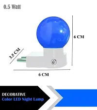 IMPERIAL TECHNOCART Small Round Type 2 Pin Night Lamp 0.5 Watt Plug  Play Bulb for Bedroom, Living Room, Zero Watt Light Direct Socket Night Lamp (Blue- Pack of 6)-thumb2