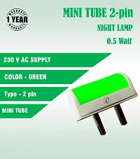 IMPERIAL TECHNOCART Small Mini Tube Type 2 Pin Night Lamp 0.5 Watt Plug  Play Bulb for Bedroom, Living Room, Zero Watt Light Direct Socket Night Lamp (Green- Pack of 6)-thumb3