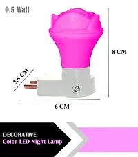 IMPERIAL TECHNOCART Small Rose Type 2 Pin Night Lamp 0.5 Watt Plug  Play Bulb for Bedroom, Living Room, Zero Watt Light Direct Socket Night Lamp (Pink- Pack of 4)-thumb2