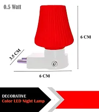 IMPERIAL TECHNOCART Small Umbrella Type 2 Pin Night Lamp 0.5 Watt Plug  Play Bulb for Bedroom, Living Room, Zero Watt Light Direct Socket Night Lamp (Red- Pack of 6)-thumb2