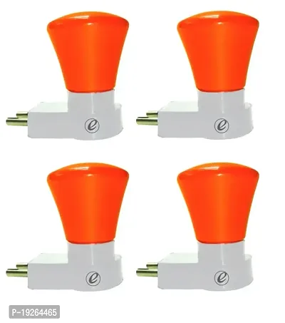 IMPERIAL TECHNOCART Small Triangle Type 2 Pin Night Lamp 0.5 Watt Plug  Play Bulb for Bedroom, Living Room, Zero Watt Light Direct Socket Night Lamp (Red- Pack of 4)