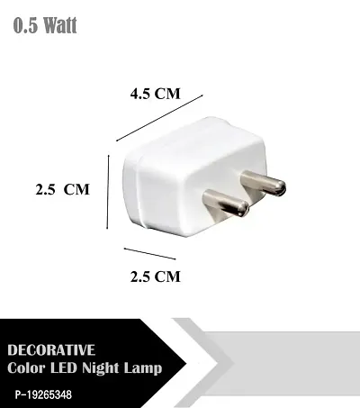 IMPERIAL TECHNOCART Small Square Type 2 Pin Night Lamp 0.5 Watt Plug  Play Bulb for Bedroom, Living Room, Zero Watt Light Direct Socket Night Lamp (White- Pack of 2)-thumb3