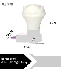 IMPERIAL TECHNOCART Small Rose Type 2 Pin Night Lamp 0.5 Watt Plug  Play Bulb for Bedroom, Living Room, Zero Watt Light Direct Socket Night Lamp (White- Pack of 2)-thumb2