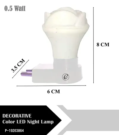 IMPERIAL TECHNOCART Small Rose Type 2 Pin Night Lamp 0.5 Watt Plug  Play Bulb for Bedroom, Living Room, Zero Watt Light Direct Socket Night Lamp (White- Pack of 2)-thumb3
