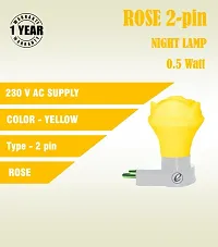 IMPERIAL TECHNOCART Small Rose Type 2 Pin Night Lamp 0.5 Watt Plug  Play Bulb for Bedroom, Living Room, Zero Watt Light Direct Socket Night Lamp (Yellow- Pack of 4)-thumb3