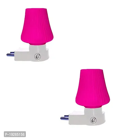 IMPERIAL TECHNOCART Small Umbrella Type 2 Pin Night Lamp 0.5 Watt Plug  Play Bulb for Bedroom, Living Room, Zero Watt Light Direct Socket Night Lamp (Pink- Pack of 2)