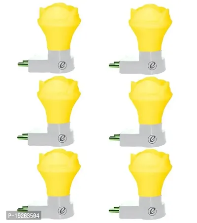 IMPERIAL TECHNOCART Small Rose Type 2 Pin Night Lamp 0.5 Watt Plug  Play Bulb for Bedroom, Living Room, Zero Watt Light Direct Socket Night Lamp (Yellow- Pack of 6)-thumb0