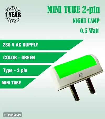 IMPERIAL TECHNOCART Small Mini Tube Type 2 Pin Night Lamp 0.5 Watt Plug  Play Bulb for Bedroom, Living Room, Zero Watt Light Direct Socket Night Lamp (Green- Pack of 4)-thumb4