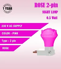 IMPERIAL TECHNOCART Small Rose Type 2 Pin Night Lamp 0.5 Watt Plug  Play Bulb for Bedroom, Living Room, Zero Watt Light Direct Socket Night Lamp (Pink- Pack of 6)-thumb3